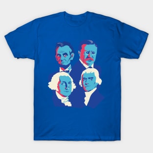 Pop Art Mount Rushmore Presidents // Washington Jefferson Lincoln Roosevelt // Presidents Day T-Shirt